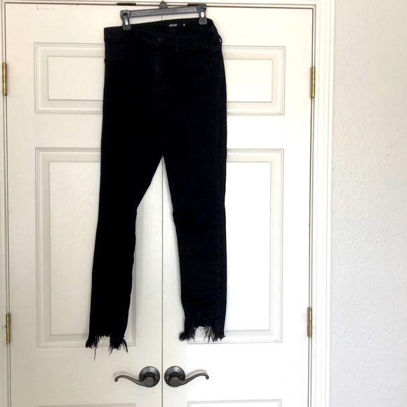 Denim - Fringe Cello black jeans.